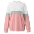 thumbnail image 3 of AOOCHASLIY Women's 2023 Sweatshirt Women's Fashion Pullover Round-Neck Long Sleeve Color Blouses Sweater Tops, 3 of 4