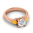 thumbnail image 3 of 2.50 Carat Unique Round Cut Natural Diamond Citrine Gemstone Engagement Ring for her Solid 18K Rose Gold Size 5.5 by Diamond Capitals, 3 of 8
