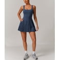 thumbnail image 6 of PISONIC Womens Tennis Golf Dress with Built-in Bra Shorts Backless Square Neck Pleated Hem Athletic Dresses with Pockets, 6 of 6