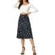 thumbnail image 2 of Faldas Midi Peasant de Mujer INSPIRE CHIC con Cintura Elástica A-Line de Flores Ditsy en Azul y Blanco Talla L, 2 of 6