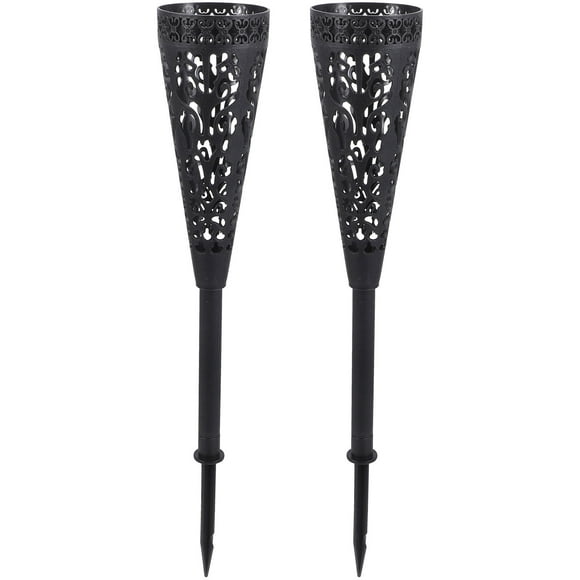 Moluckfu 2Ud Jarrón Hueco Negro Con Estaca Para Flores En Tumbas Uso Decorativo Prolongado