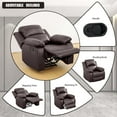 thumbnail image 3 of Aukfa Leather Recliner Chair Overstuffed Adjustable Armchair for Living Room Bedroom, Brown, 3 of 9