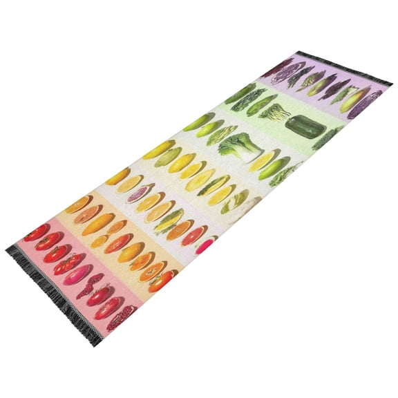 Vintage Modern Runner Rug,Non Slip Machine Washable 72"x23.5" Polyester Material Pet-Friendly Durable,Applicable to Entryway Rug Living Room Rug Rainbow Colors