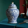 thumbnail image 4 of Chinoiserie Blue White Ginger Jars, Porcelain Jar Tea Storage, Ceramic Decorative Ginger Jar with Lid, Chinoiserie Decor Blue and White Vase, Porcelain Vases Decor for Living Room, Bedroom, 4 of 5