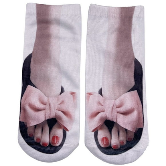 Multi-color Stockings 3D Pattern Manicure Print Socks Funny Hidden Running Socks Women Personalized