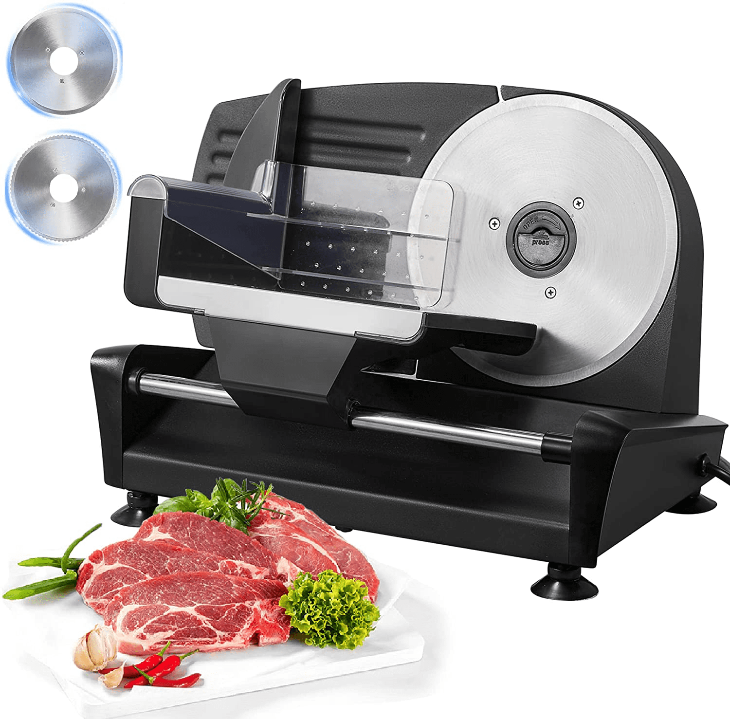 Commercial Home Electric Food Meat Slicer Cheese Cut  Slicing Thickness 0-15mm 