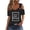 Black#01, variant on 2025 Summer Shirts for Women 3/4 Length Sleeve Crewneck Tops Casual Loose Fit Shirt Floral Printed Cute Blouse, 2026 New Limit time off