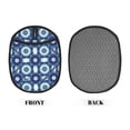 thumbnail image 2 of Pofeuu Vintage Blue Print Silicone Pot Mat Mitten With Hanging Loop Heat Resistant Oven Mitts Non-Slip Bbq Baking Smoking Potholders, 2 of 7