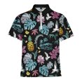 thumbnail image 1 of Camisas Para Hombre Slim Fit Hombres Moda Primavera Verano Casual Manga corta Turndown Neck Impreso Camisetas Top Blusa (Black, 3XL), 1 of 4