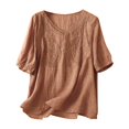 thumbnail image 1 of Pisexur Hauts pour Femmes T-Shirts Décontractés à Manches Courtes Col Rond Été Ample Blouse, 1 of 8