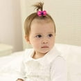 thumbnail image 2 of 40Pcs Girls Elastic Hair Bands Flower Hair Clip Bows Soft Rubber Bands Hair Bands,Mini Hair Elastics Rubber Hair Ties,for Kids Toddlers Little Girls, 2 of 5