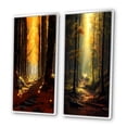 thumbnail image 3 of Designart "Warm Autumn Sunlight Illuminating the Forest" Forest Framed Wall Art Set Of 2 - Traditional Yellow Gallery Wall Frame Set For Home Decor, 3 of 6