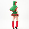 thumbnail image 4 of Disfraces de Papá Noel para mujer, vestidos de tubo navideños, conjunto de chal con capucha y cinturón para Halloween, disfraces de fiesta de rol y cosplay, 4 of 5