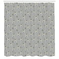 thumbnail image 3 of Hipster Shower Curtain, Cute Bear Faces with Glasses and Doodle Triangles Dots Nursery Pattern, Fabric Bathroom Set with Hooks, 69W X 75L Inches Long, Pale Grey Black Beige, by Ambesonne, 3 of 3