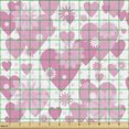 thumbnail image 2 of Ambesonne Sweetheart Fabric by the Yard Upholstery, Flowers of Love Spring, 1 Yard, White Pastel Pink, 2 of 5