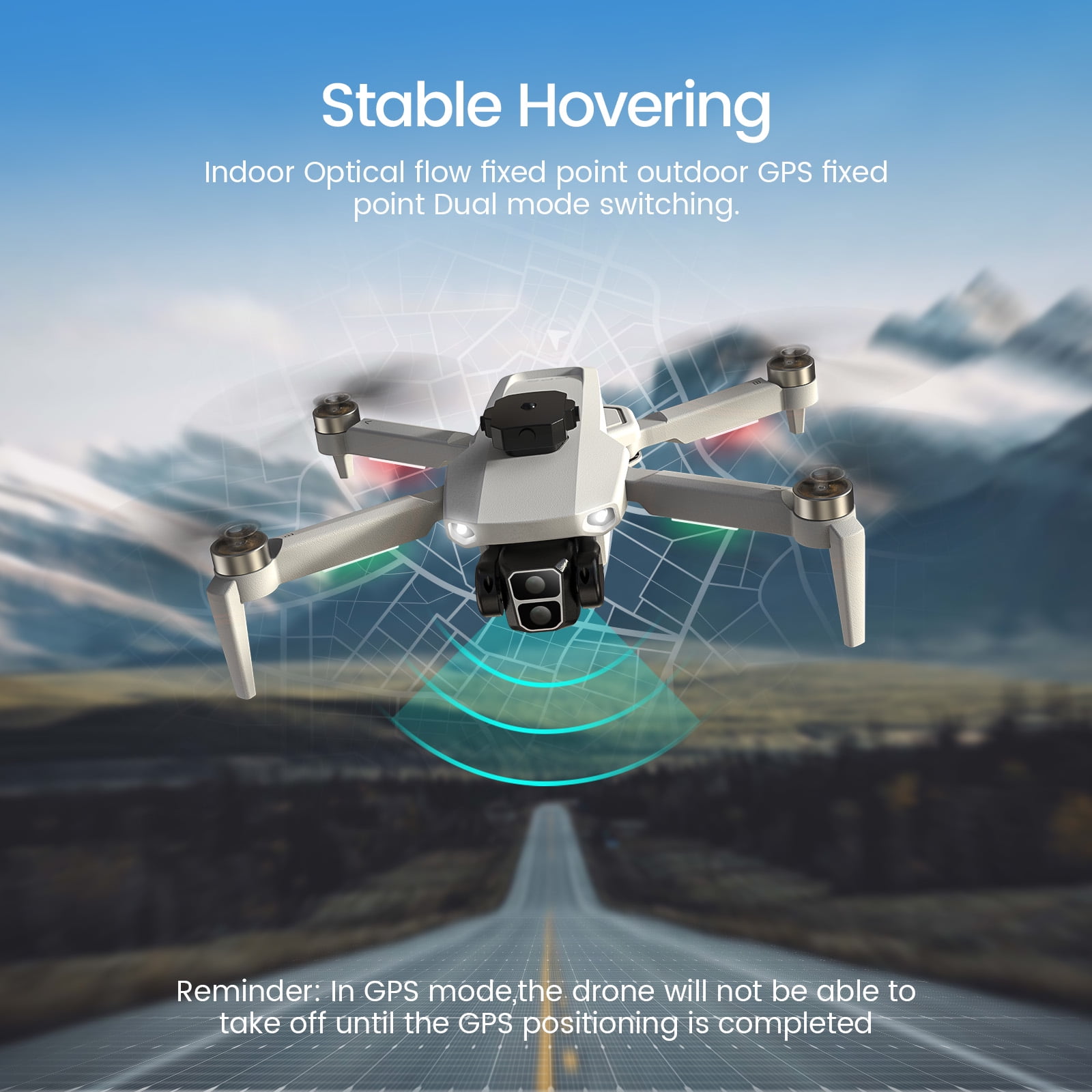 Foldable Drone Built-in LCD Screen on Remote, Wefone L106 GPS Drones with Camera for Adults 4K, Lightweight, Under 249g, 2 Batteries, Gray