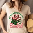 thumbnail image 4 of My Holidays Are All Booked Graphic Tee | Funny Book Lover Reading Shirt, White, Size M, 4 of 6
