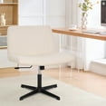 thumbnail image 2 of NiamVelo Chaise Croisée, Grande Chaise de Bureau Sans Roulettes Chaise de Coiffeuse Chaise d'Ordinateur Réglable Chaise de Travail Moderne Chaise de Bureau Sans Accoudoirs pour Adultes (Beige), 2 of 9