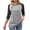 Gray, variant on Hueook Womens Tops Button Down Women's Round Neck 3/4 Sleeve Raglan Sleeve Color Blocked T-shirt Top Green 4X