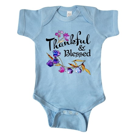 

Inktastic Thankful and Blessed Inspirational Saying with Flowers Gift Baby Boy or Baby Girl Bodysuit