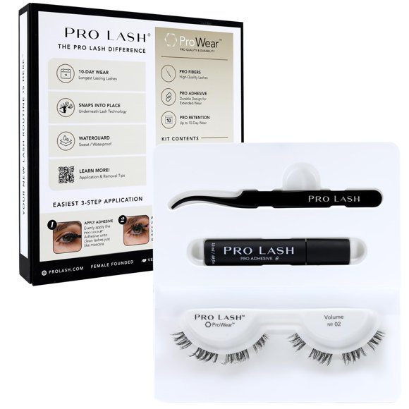 Pro Lash ProWear Mini Lash Clusters Kit - Easiest to Apply Lashes - 10-Day Cluster Eyelash Extensions - False Eyelashes Plus Adhesive and Tweezers - Volume