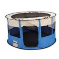 thumbnail image 3 of Tienda de juegos plegable para mascotas, cerrada, portátil, espaciosa, versátil, para perros y gatos, para interior y exterior, color blanco y azul, 3 of 15