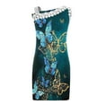 thumbnail image 5 of SMihono Robe d'Été Grande Taille pour Femmes 2023 Mode d'Été Imprimée Col Rond Sans Manches Robe à Épaules Dénudées, 5 of 5