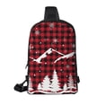 thumbnail image 2 of Rocae Christmas Tree Buffalo Plaid for Lightweight Chest Bag Dual Pocket, Waterproof Crossbody Sling Bag for Men and Women, 2 of 8