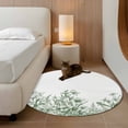 thumbnail image 3 of Wildflower Leaf Round Area Rug 3 FT,Small Kitchen Bathroom Mats,Green Floral Botanical White Watercolor Washable Indoor Outdoor Throw Runner Carpet Non-Shedding Doormat for Table Shower Sofa Entryway, 3 of 8