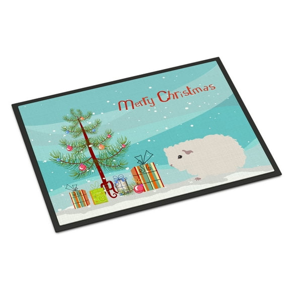 Merino Guinea Pig Merry Christmas Door Mat