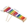 thumbnail image 2 of HLONK 15 Note Glockenspiel Xylophone Wooden Base Colorful Aluminum Bars with 2 Mallets Educational Musical Instrument Percussion Gift, 2 of 5