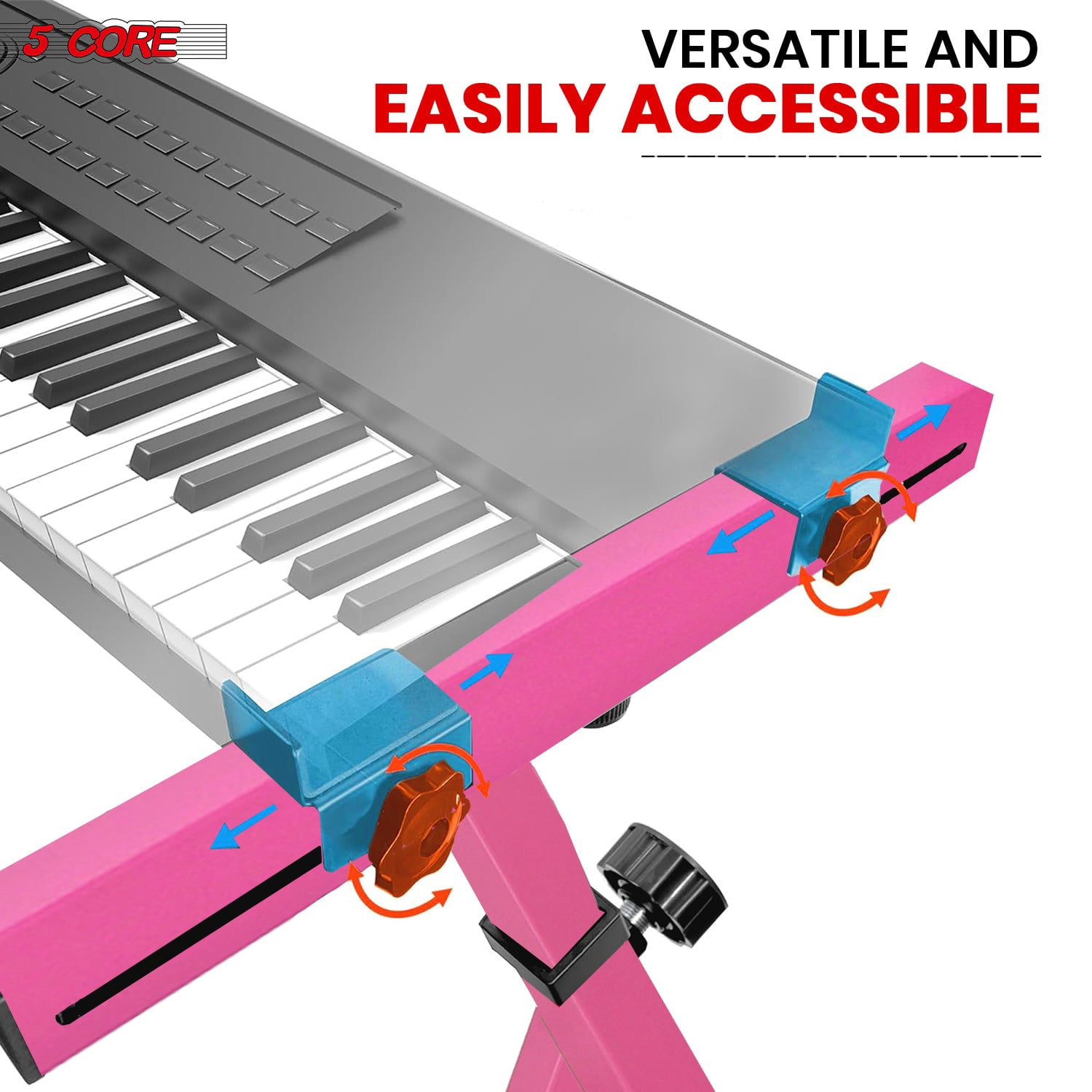 Adjustable Z-Style Keyboard Stand Riser – Heavy Duty Portable Music Stand for 54-88 Key Pianos, Synthesizers & DJ Gear