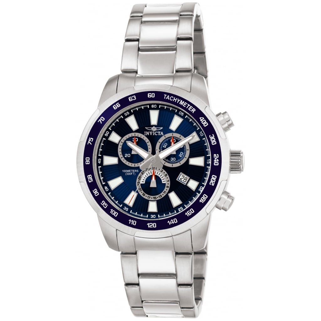 Invicta - 1556 Mens Specialty Swiss Chronograph Blue Dial Stainless ...