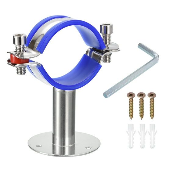 Unique Bargains Pipe Supports Adjustable Pipe Bracket Clamp Pipe Strap for 51-57mm Pipe
