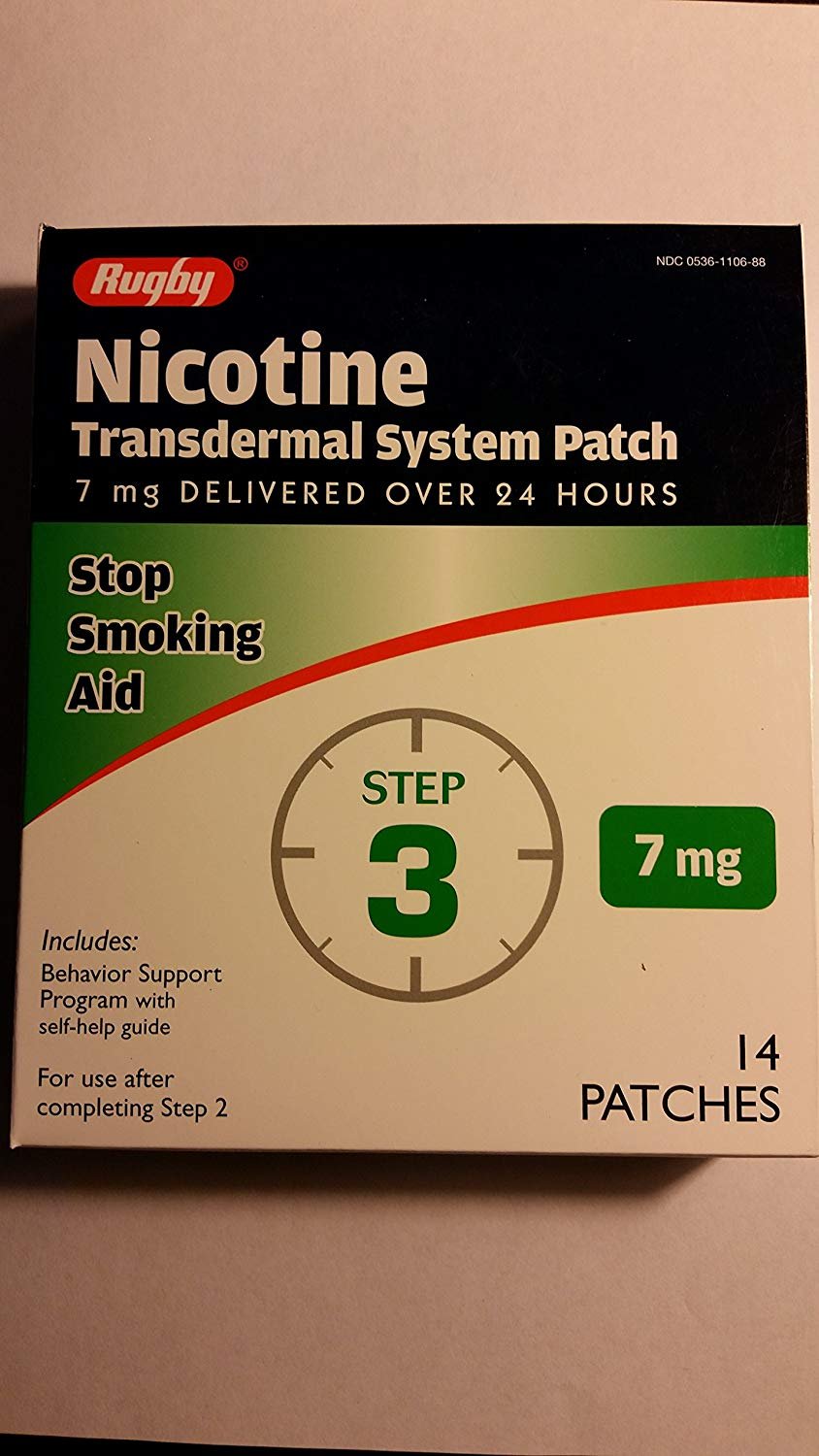 Rugby Nicotine Transdermal System Opaque Patch Step 3 Stop Smoking Aid