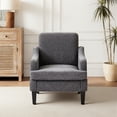 thumbnail image 4 of Mid Century Modern Dark Grey Chenille Fabric Accent Chair with Wood Legs, 4 of 7