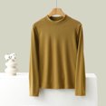 thumbnail image 2 of SELONE Womens Thermal Underwear Tops Dralon Undershirt Crewneck Long Sleeve Pullover Soild Tight Warm Home Clothes Yellow, 2 of 3