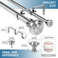 thumbnail image 3 of Urbanest Semplice Flat Button 1" 5/8" Double Drapery Curtain Window Rod Set - 48" to 84", Brushed Steel, 3 of 6
