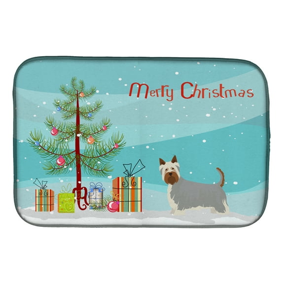 Australian Silky Terrier Christmas Tree Dish Drying Mat