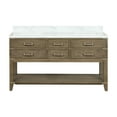 thumbnail image 3 of Woodhaven 60 in W x 22 in D Grey Oak Double Bath Vanity and Carrara Marble Top, 3 of 9