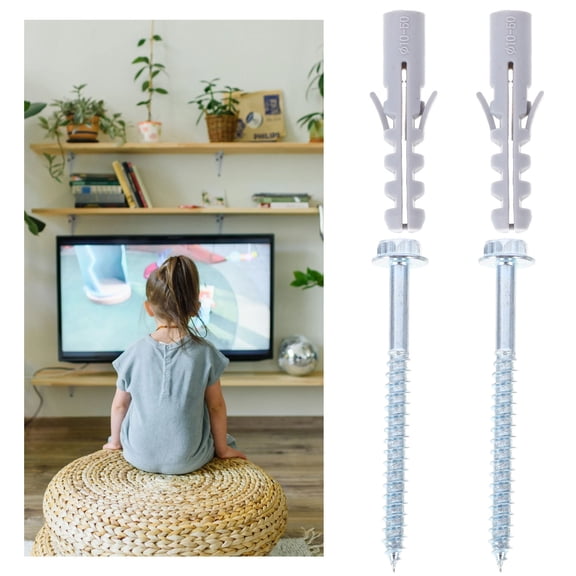 LOLIPPYY 10Sets TV Mount Screws Wide Application Anchors for Drywall Brick Wall Installation
