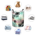 thumbnail image 6 of Kll Tropical Summer Palm Waterproof Foldable Laundry Hamper Bucket With Handles For Storage Bin,Kids Room,Home Organizer (Small), 6 of 8