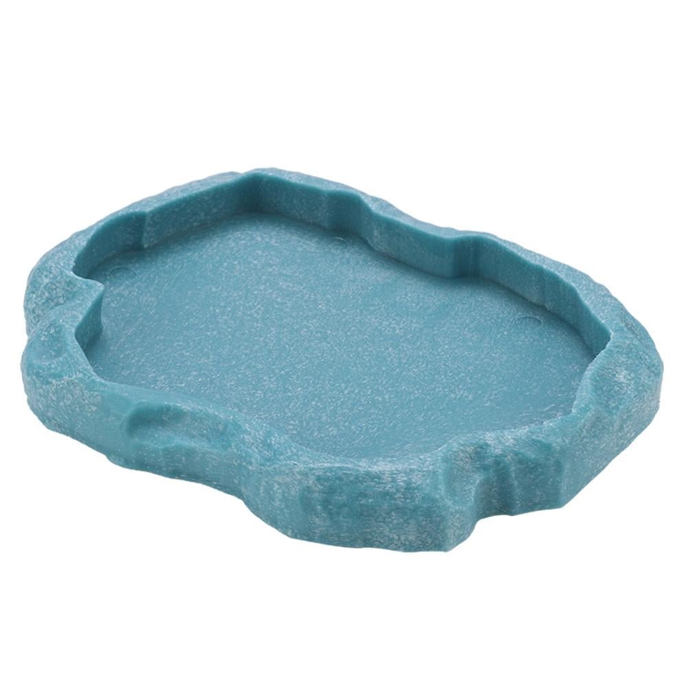 Kritne Reptile Feeder, Resin Reptile Bowl, Resin Durable Reptile Rock ...