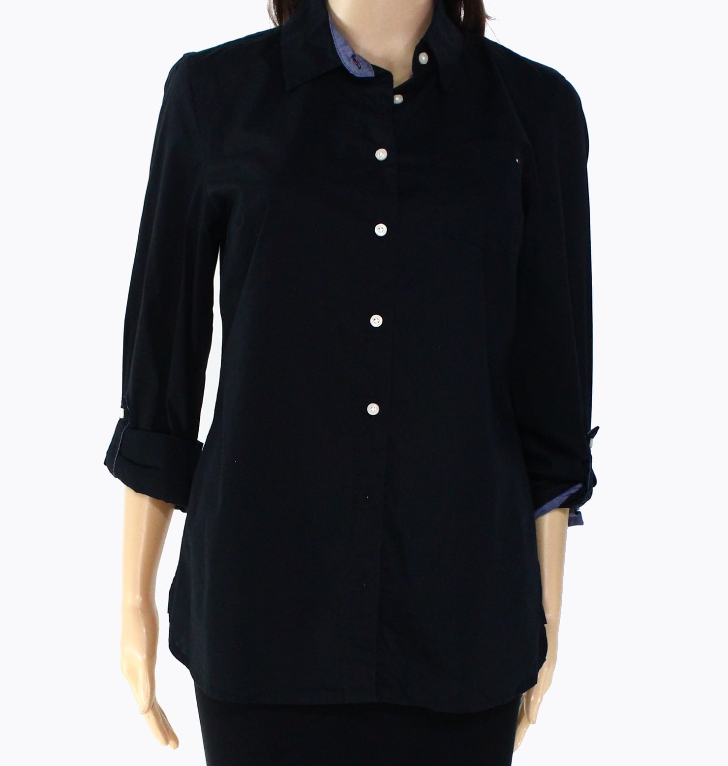 Tommy Hilfiger Tommy Hilfiger NEW Blue Womens Size Medium M Collar