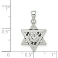 thumbnail image 3 of Sterling Silver Antiqued Star of David Pendant Charm, 3 of 4