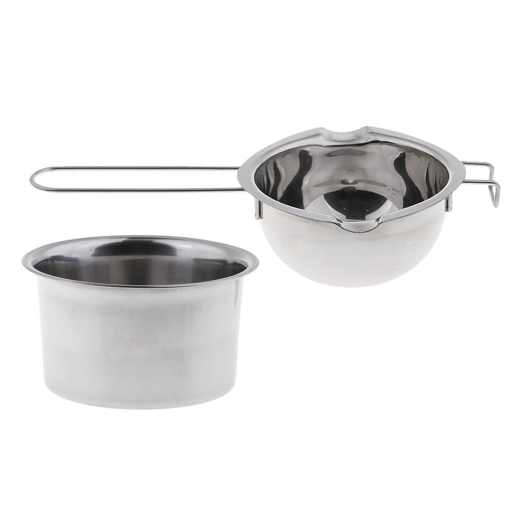 Set of 2 Stainless Steel Double Boiler Pot for Melting Candle , Soap