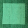 thumbnail image 1 of Ahgly Company Machine Washable Indoor Square Abstract Turquoise Blue Modern Area Rugs, 7' Square, 1 of 4