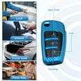 thumbnail image 3 of Unique Bargains Silicone Smart Key Fob Case Cover for Audi A3 A1 A3 A6 Q2 Q3 Q7 TT TTS R8 S3 Carbon Fiber Pattern Blue, 3 of 7