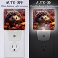 thumbnail image 2 of HemaKayy 2 Pack Plug-in LED Night Light with Light Sensor, Warm White, Dusk to Dawn Sensor Flat Nightlight for Bathroom, Hallway, Bedroom, Living Room - Forest Little Hedgehog, 2 of 7