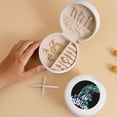 thumbnail image 5 of Yiaed Hungry Tyrannosaurus Print Travel Jewelry Case Bridesmaid Gift Boxes Jewelry Travel Organizer Small Round Jewelry Box Mini Storage-White, 5 of 7